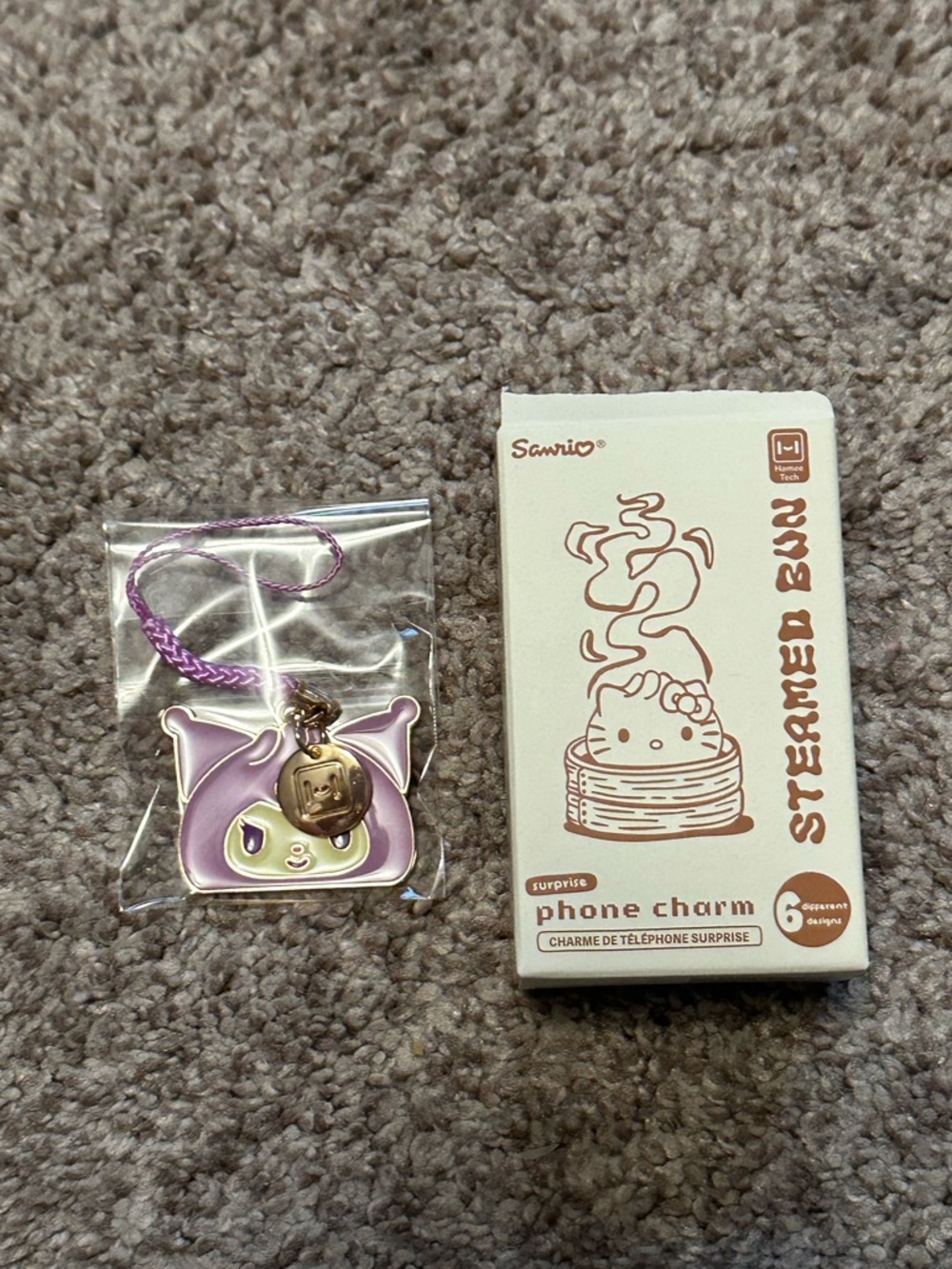 Sanrio Steamed Bun Phone Charm - Kuromi